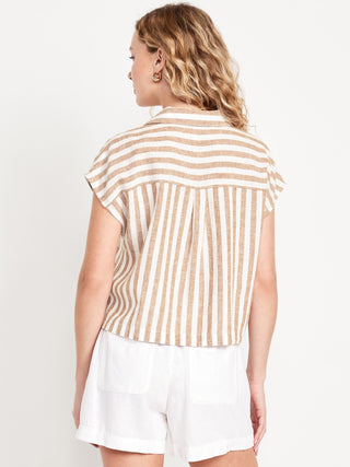 Camisa Manga Corta con Cuello V