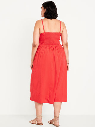 Vestido Midi Escote Corazón de Algodón