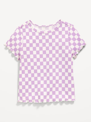 Camiseta Manga Corta con Estampado Cuadros, Bebé