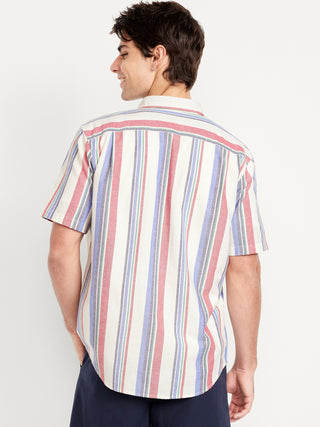 Camisa Manga Corta con Estampado de Rayas