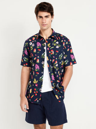 Camisa Manga Corta con Estampado Floral