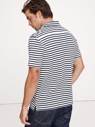 Polo Manga Corta con Estampado de Rayas