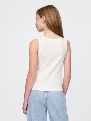 Camiseta sin Mangas con Logo Bordado, Niña