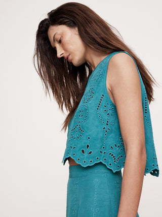 Blusa sin Mangas con Crochet
