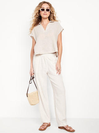 Camisa Manga Corta con Cuello V