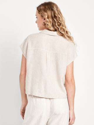 Camisa Manga Corta con Cuello V