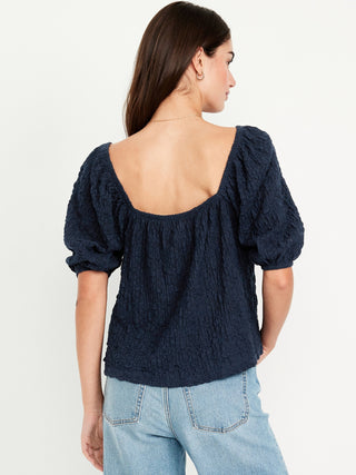 Blusa Manga Corta Detalle de Encaje