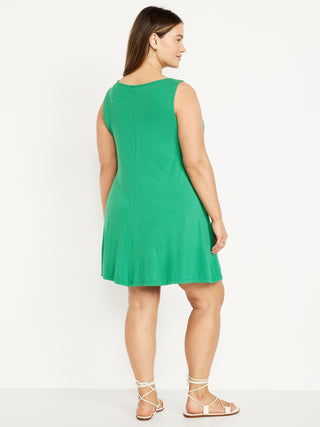 Vestido sin Mangas Cuello Alto