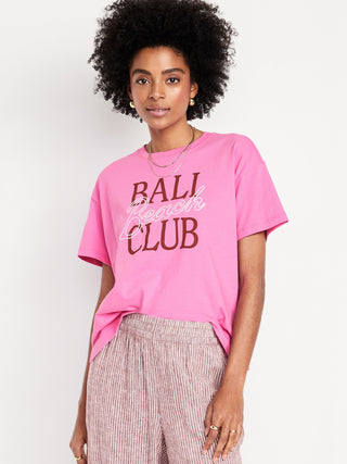 Camiseta Manga Corta con Gráfico de Algodón