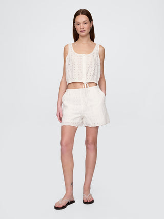 Short con Cintura Elástica de Crochet