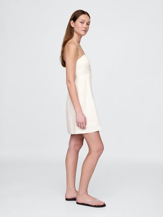 Vestido de Tirantes Cuello Cuadrado de Lino