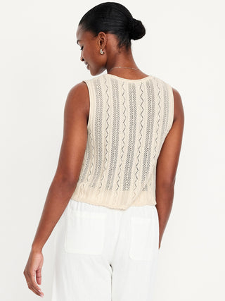 Blusa de Crochet con Detalle Lazos