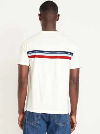 Camiseta Manga Corta con Detalle de Rayas