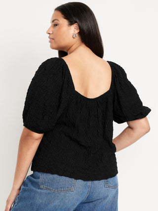 Blusa Manga Corta Detalle de Encaje