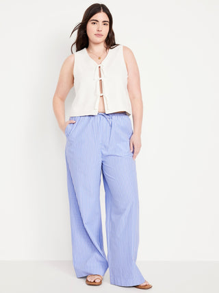 Pantalón con Cintura Elástica Estampado de Rayas