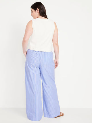 Pantalón con Cintura Elástica Estampado de Rayas