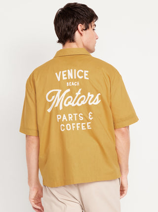 Camisa Manga Corta con Detalle Bordado