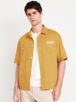 Camisa Manga Corta con Detalle Bordado