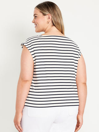 Camiseta Manga Corta con Estampado Rayas