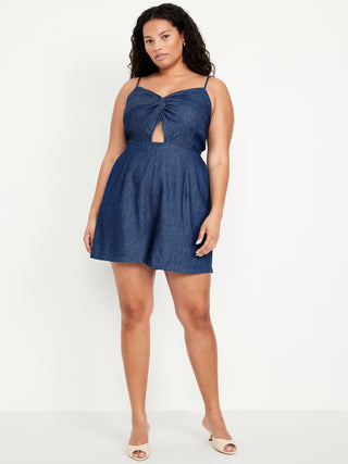 Enterizo Denim con Escote Corazón