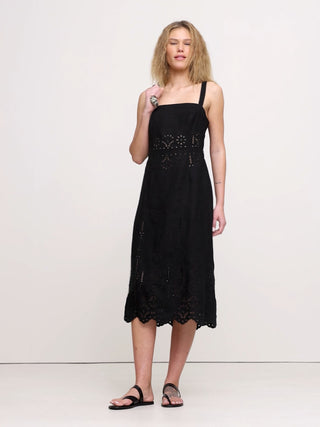 Vestido de Tirantes con Espalda Abierta de Lino
