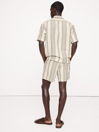Short con Cintura Elástica de Lino