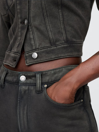 Bermuda Denim Talle Medio con Bolsillos