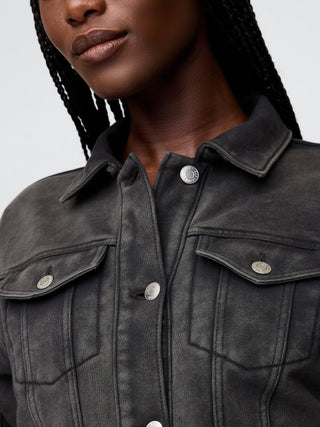 Chaqueta Denim Manga Corta con Bolsillos