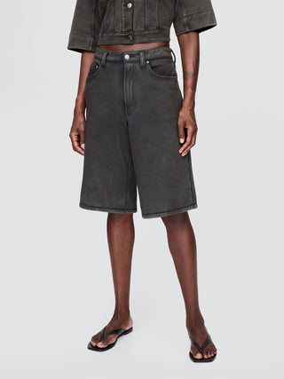 Bermuda Denim Talle Medio con Bolsillos