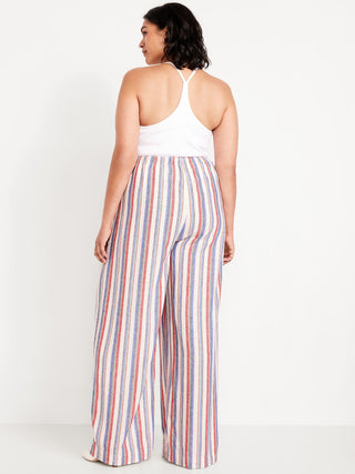 Pantalón con Cintura Elástica Estampado de Rayas