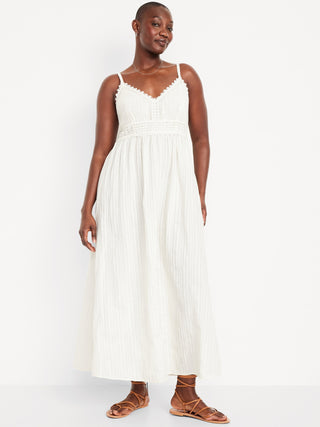 Vestido de Tirantes con Detalle de Crochet