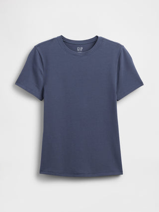 Camisa Ajustada Cuello Redondo de Algodón