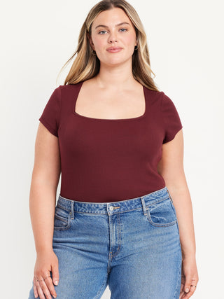 Camiseta Manga Corta Cuello Cuadrado