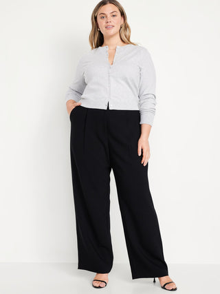 Extra High-Waisted Taylor Wide-Leg Trouser Pants.