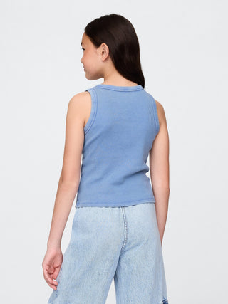 Camiseta sin Mangas con Logo Bordado, Niña