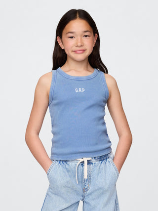Camiseta sin Mangas con Logo Bordado, Niña