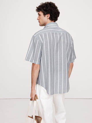 Camisa Manga Corta con Estampado de Rayas