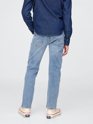 Jeans Ajustado Talle Medio con Bolsillos, Niño