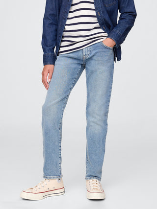 Jeans Ajustado Talle Medio con Bolsillos, Niño