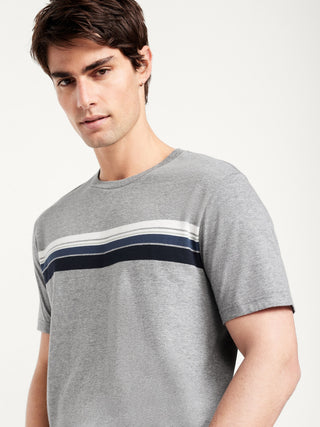 Camiseta Manga Corta con Detalle de Rayas