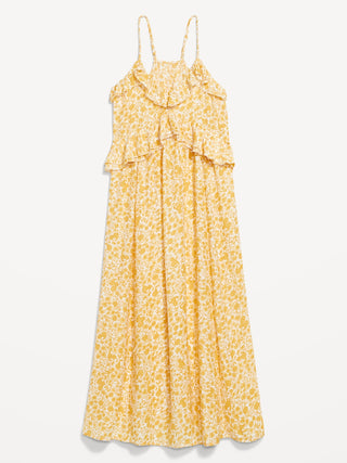 Vestido Midi con Volantes Estampado Floral