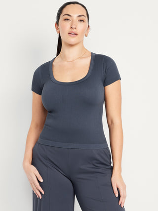 Camiseta Deportiva Manga Corta de Canalé