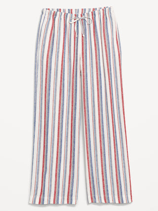 Pantalón con Cintura Elástica Estampado de Rayas