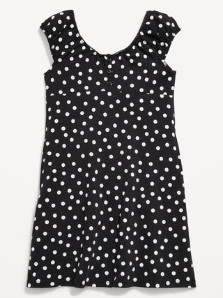 Vestido Manga Corta con Estampado Floral, Niña