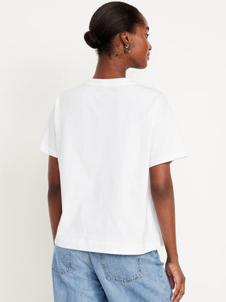 Camiseta clásica con cuello en V.