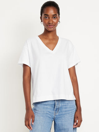 Camiseta clásica con cuello en V.