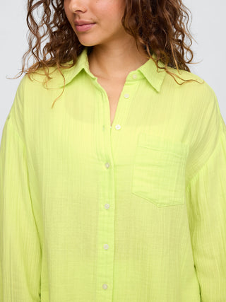 Camisa Oversize con Bolsillo de Algodón