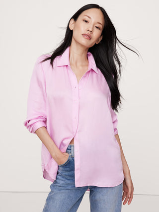 Camisa Manga Larga de Satín