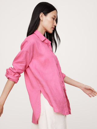 Camisa Oversize Manga Larga de Lino