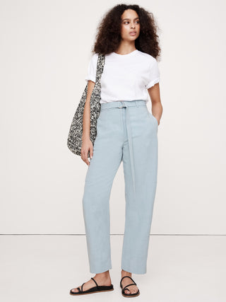 Pantalón Barrel Talle Alto con Bolsillos